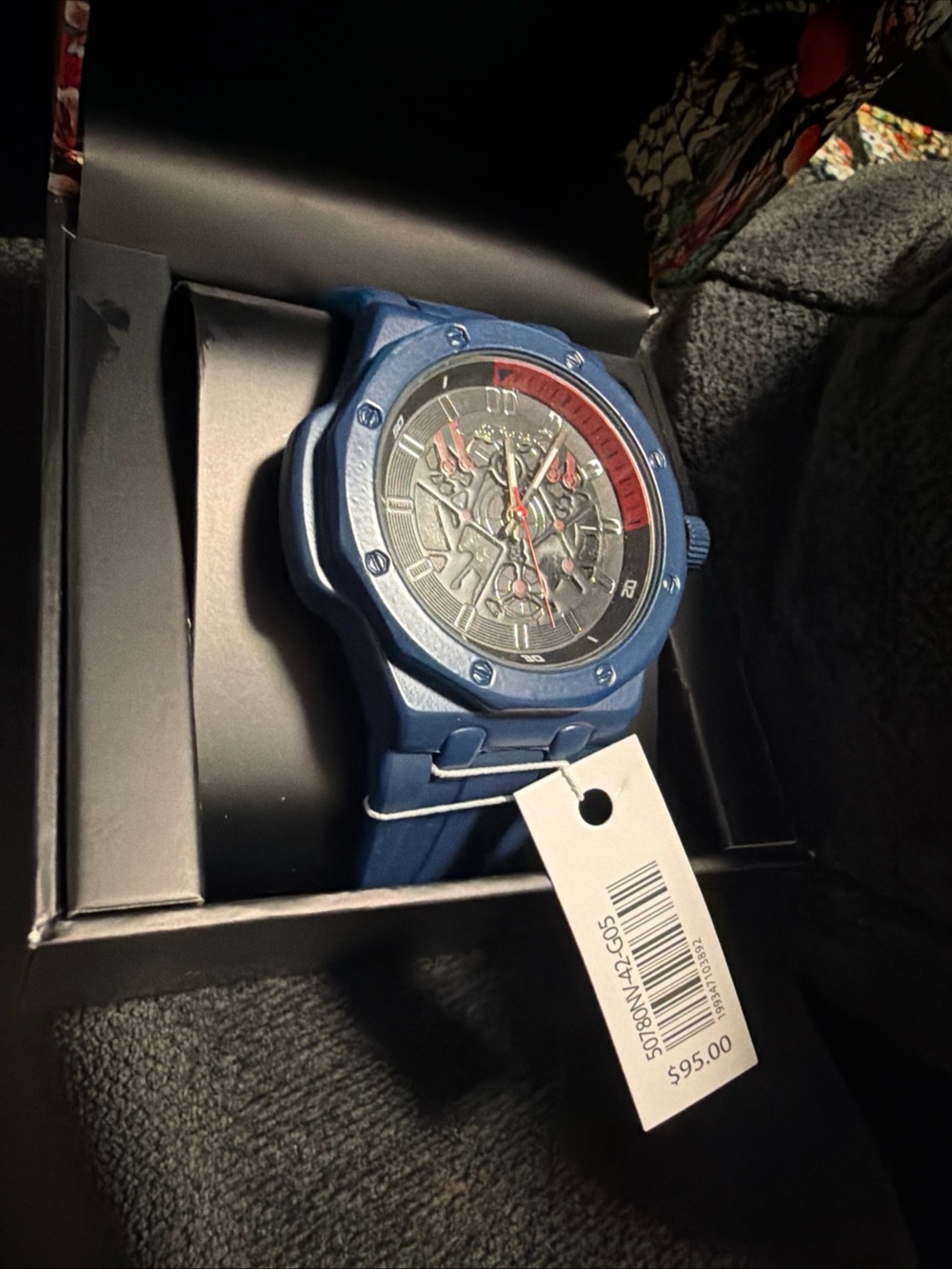 Ed Hardy Men’s Watch Navy Blue With Silicone Adjustable Band NWT